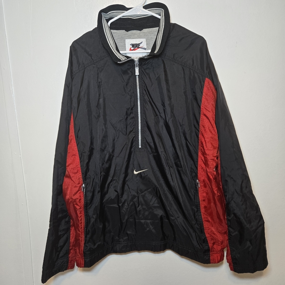 VTG 90's Mens Nike Lined 1/4 Zip Windbreaker Jacket Size XL